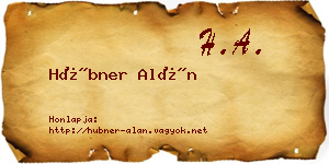 Hübner Alán névjegykártya